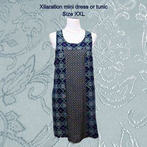 Xilaration womens  plus size XXL mini dress sleeveless blue floral